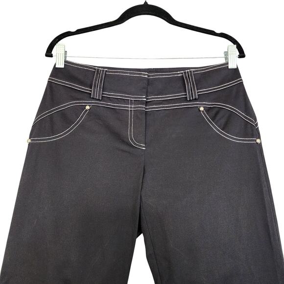 Cache Womens Vintage Cropped Pants Size 6 Black Y2K Grunge Streetwear - Picture 2 of 13